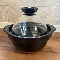HARIO ハリオ フタがガラスのご飯釜 ごはん釜 3合炊き ガス火  耐熱ガラス 土鍋 炊飯 GNR-200-B-Wの画像