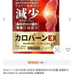 カロバーンEX 健康食品　サプリメント未開封　60粒　30日分の画像