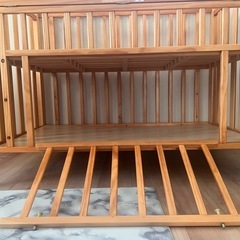 収納付き木製ベビーベット/70×120cmの画像