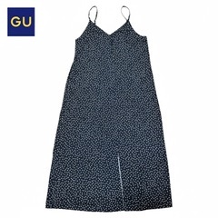 ドットプリントサテンキャミソールワンピース M