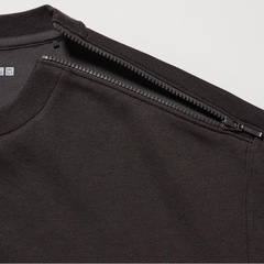 【UNIQLO】レディース ユニクロ M ドライスウェットクルーシャツ 長袖 ブラックの画像