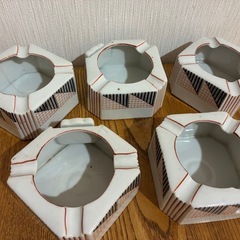 カケヒビあり【5個セット】昭和ヴィンテージ 灰皿の画像