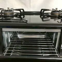 【北見市発】パロマ Paloma ガスコンロ PA-N70B-L E1-4-14 2017年製 黒 一人暮らし 引っ越し 都市ガス用 (E3707yarYM)の画像