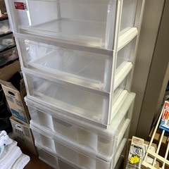 衣装ケース ワイドチェスト 8点セット(カラーボックス タンス まとめ売り 大量)の画像