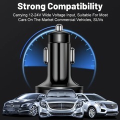 ⭐️新品・未使用・未開封⭐️色：ブラック ⭐️超高速充電カーアダプター🟪Superモード&3.1A & デュアルType-C🟪デジタルディスプレイ🟪夜間照明がすごく綺麗🟪私も使用していますSuperモードは超充電が早くて大変いいですよ‼️の画像