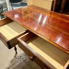 猫脚 コンソールテーブル 木製 アンティーク 調 クラシック ドレッサー デスク ヴィンテージ 猫足 机 テーブル の画像