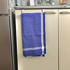 イヤマ　Irma　キッチンタオル　チェック柄　ホワイト　ブルー　2点　セットの画像