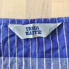 イヤマ　Irma　キッチンタオル　チェック柄　ホワイト　ブルー　2点　セットの画像