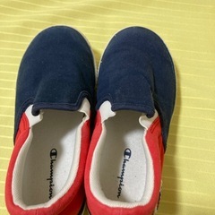 【18cm】Champion スリッポンシューズ ネイビー/レッドの画像