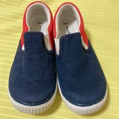 【18cm】Champion スリッポンシューズ ネイビー/レッドの画像