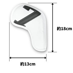 アイアンカバー ゴルフ ヘッドカバー 10個 セット アイアンヘッドカバー アイアンフード Iron Cover PU レザー 防水 ホワイトの画像