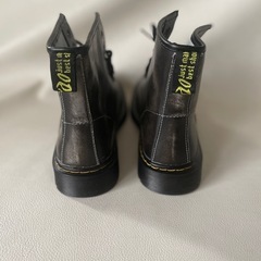 合成皮革 冬用 ブーツ スノーブーツ 25㎝ ブラック ダメージ塗装 スケルトン ゴム底 未使用自宅保管品  の画像