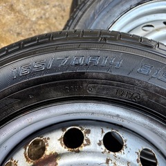 タイヤ　鉄ホイール付き　165/70R14  4本セットの画像