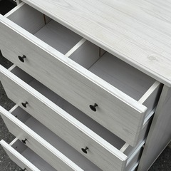 ニトリ フローリオ チェスト 衣服 タンス 4段 ホワイト ウッド 収納家具 シンプル 北欧風 白家具 コンパクト フレンチ 風の画像