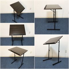 角度昇降調節付きデスク KC-7906N1 ダークブラウン/ブラック クローマ50 サイドデスク 昇降式パソコンデスク/学習机/勉強机/作業台の画像