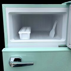 ★動作確認済み★冷蔵庫　レトロデザイン　A-Stage　2019年製　85L　ARD-90LG　ライトグリーンの画像