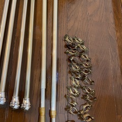 突っ張り棒　室内　カフェカーテン用ポール　ゴールドの画像