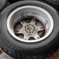 ブリジストン GIRO 06S 16×6.5J ハブ径72 オフ47 マルチ5穴 PCD100/114.3 BS ブリザック REVO GZ 215/65R16 980 溝約7㍉ 16年製パンク無の画像