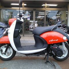 NO.5549　Ｅ－ＶＩＮＯ（イービーノ）　電動スクーター　走行距離１９７ＫＭ　オレンジ＆ホワイト　☆彡の画像