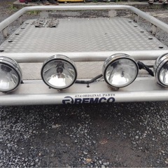 【希少】REMCO レンコ アルミ ルーフラック 作業デッキ付 ランクル70/80 サファリ ハイラックス等 4灯フォグ付きの画像