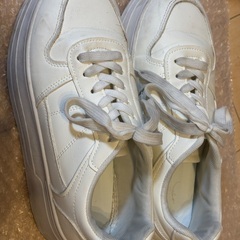 スニーカー 白 厚底 38 24〜24.5cmの画像