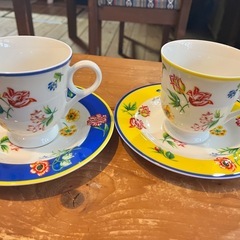 KENZO花柄カップ・ソーサーセット2客セットの画像