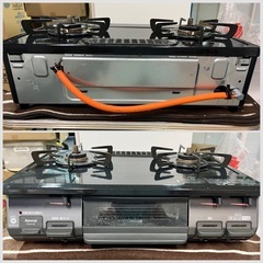 ■リンナイ ガスコンロ LPガス用 2023年製■Rinnai PT20P-BKL RT67JH■プロパンガステーブル ガス台 幅596mmタイプ ブラック系の画像