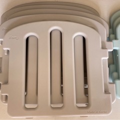 ベビーサークル ifam ベビーゲート プレイサークル スタンド 2個 自立式 グレー ホワイトの画像