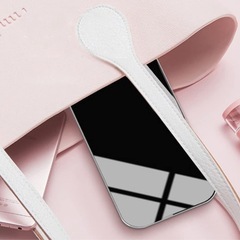 【新品未使用】① 体重計 鏡ミラー電子体重計 旅の体重計 ミニ体重計 デジタル 乗るだけ 電源自動ON/OFF バックライト付 180kgまで対応 高精度 ボディスケール 健康管理 ダイエット 体重管理 USB充電 小型軽量 強化ガラス採用（シルバー）の画像