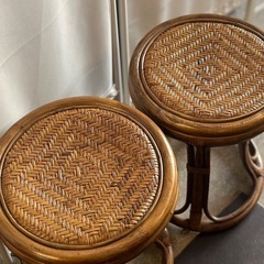 [在庫2点 各売価格] ラタン スツール 籐 椅子 Rattan Stool Natural Retro 昭和レトロ 家具 ナチュラル アジアン レトロ インテリア コンパクトの画像