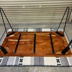 【11/29（土）限定！指定先へ送料無料でお届けします（墨田区、江東区、台東区）】美品 NOCE ダイニングテーブル 天然木 スチール脚 ブルックリンスタイルの画像