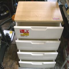 ☆アイリスオーヤマ 4段 ウッドトップチェスト 幅56×奥41.5×高81㎝ 木天板 プラチェスト 衣類収納 家具 ☆札幌市 白石店 の画像
