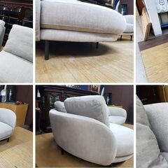 K6　IDC大塚家具　カウチソファセット「ニーデ」バーセルベージュの画像