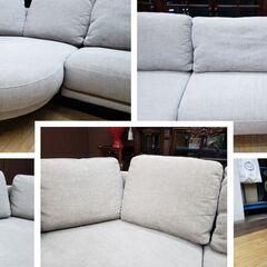 K6　IDC大塚家具　カウチソファセット「ニーデ」バーセルベージュの画像