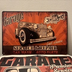 ブリキ看板（２枚セット）の画像