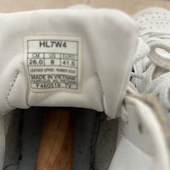 ASICS GEL ハイカットスニーカー 26cm（HL7W4）ホワイト×ブラック レザーモデルの画像