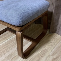 グレー ファブリック 無印良品　リビングでもダイニングでも使えるベンチの画像