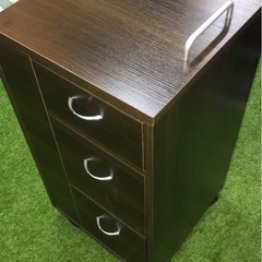 折り畳み収納デスク　キャスター付き　サイドワゴンの画像