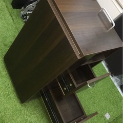 折り畳み収納デスク　キャスター付き　サイドワゴンの画像