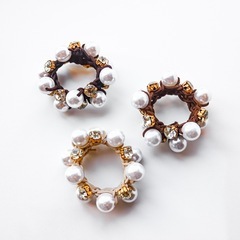 パール×ビジュー ヘアゴム６個セットの画像