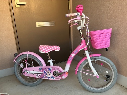 【引取限定商品】ミニーマウスポルカドット　アイデス　16インチ子供用自転車