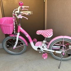 【引取限定商品】ミニーマウスポルカドット　アイデス　16インチの自転車の画像