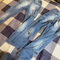 2点セット 作業着 デニムカーゴパンツ の画像