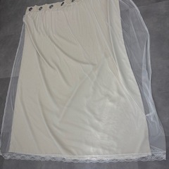 無地柄　ダブルレイヤーシングルパネルカーテン　2セットの画像