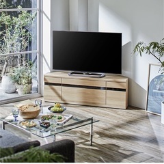 キャスター付きコーナーテレビ台の画像