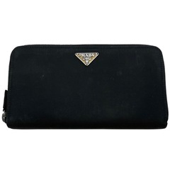 PRADA プラダ 長財布 三角ロゴ サフィアーノ ラウンドファスナー ブラックの画像