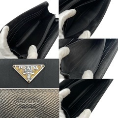 PRADA プラダ 長財布 三角ロゴ サフィアーノ ラウンドファスナー ブラックの画像