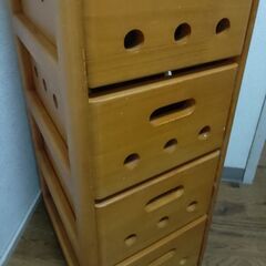 キッチン木製ストッカー 4段の画像