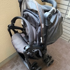 コンビ AB型ベビーカー スゴカルα 純正レインカバー付きの画像