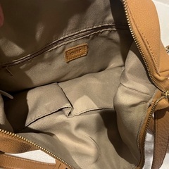 Earブラウンレザー 2way リュック/ショルダー フリンジ付きの画像